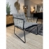 Munio fluweel fauteuil zwart en grijs, metalen voet 57x65x64cm 7802007