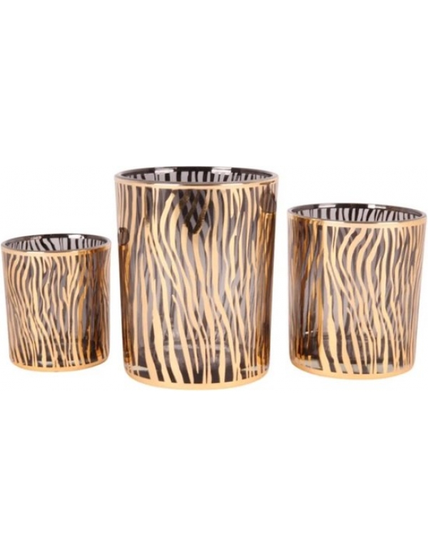 Waxinelichtjeshouder glas gold medium 12 cm - 12x10x10 - Glass 11506293 Waxinelichtjeshouder glas gold medium 12 cm - 12x10x10 - Glass 11506293