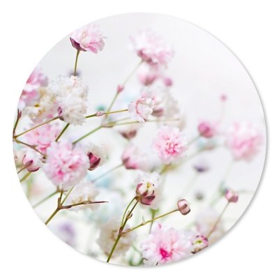 Muurcirkel Roze bloemen 70cm 
