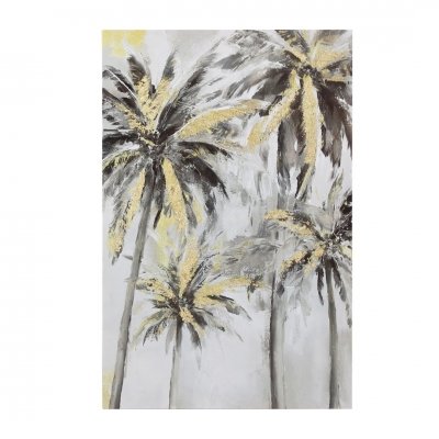 Palmblad print GEDRUKT JUNGLE MET GOUDEN TOETSEN 60X90X2.8CM PALMA  7830030