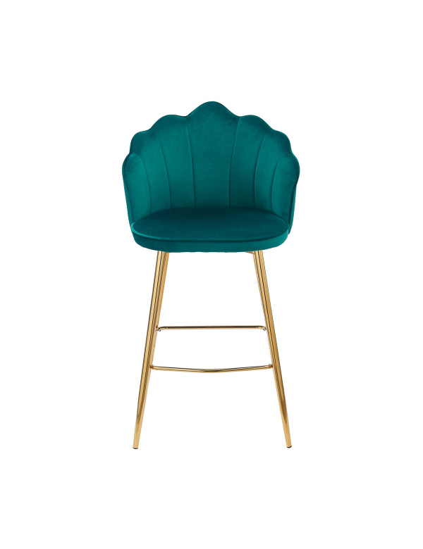 Shell Design Velvet Barkruk Groen 396377 Shell Design Velvet Barkruk Groen 396377