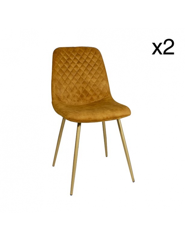 Brach safran set van 2 fluwelen stoelen 56x43.5xh89cm 7804067