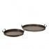 DECORATIEF DIENBLAD 6Y4987 SET VAN 2   47   32 CM BRUIN IJZER ROND