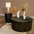 TUPAI KOFFIETAFEL IN HOUT EN KOKOSNOOTBLADEN  75CM EN H35CM 7802026